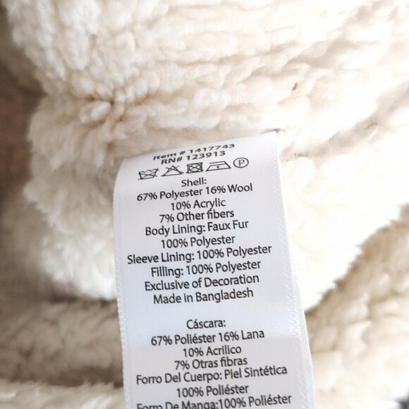 Jachs New York Men's Aztec Wool Blend Sherpa Lined Shirt Jacket Medium Shacket - Picture 7 of 8